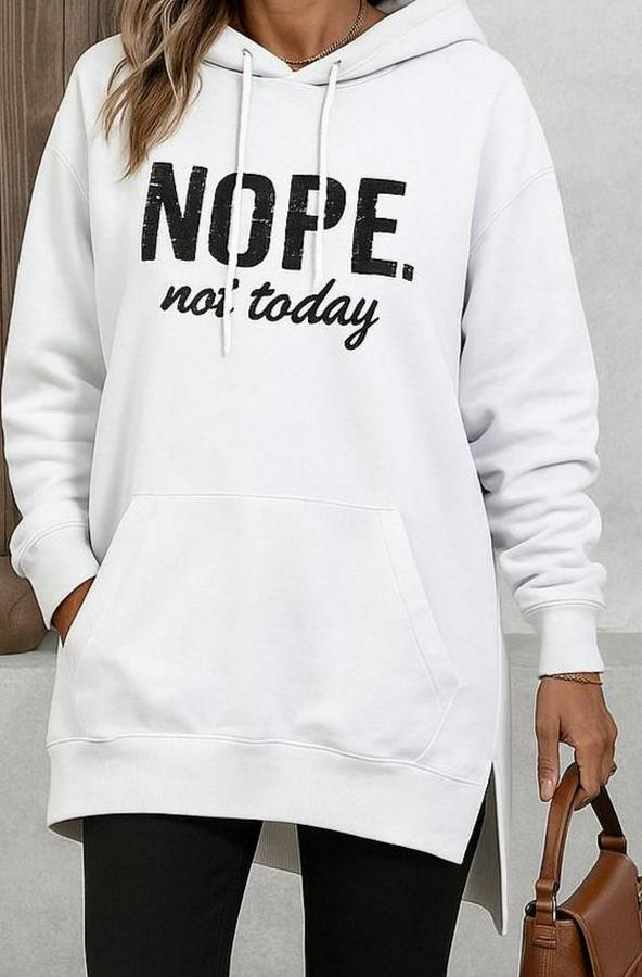 Uzun Kollu Kapşonlu Bağcıklı Viskon Iki Iplik Sweat