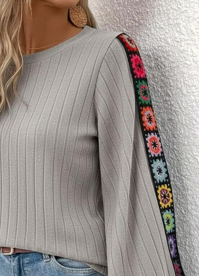 Uzun Kollu Kayık Yaka Şardonlu Kaşkorse Bluz