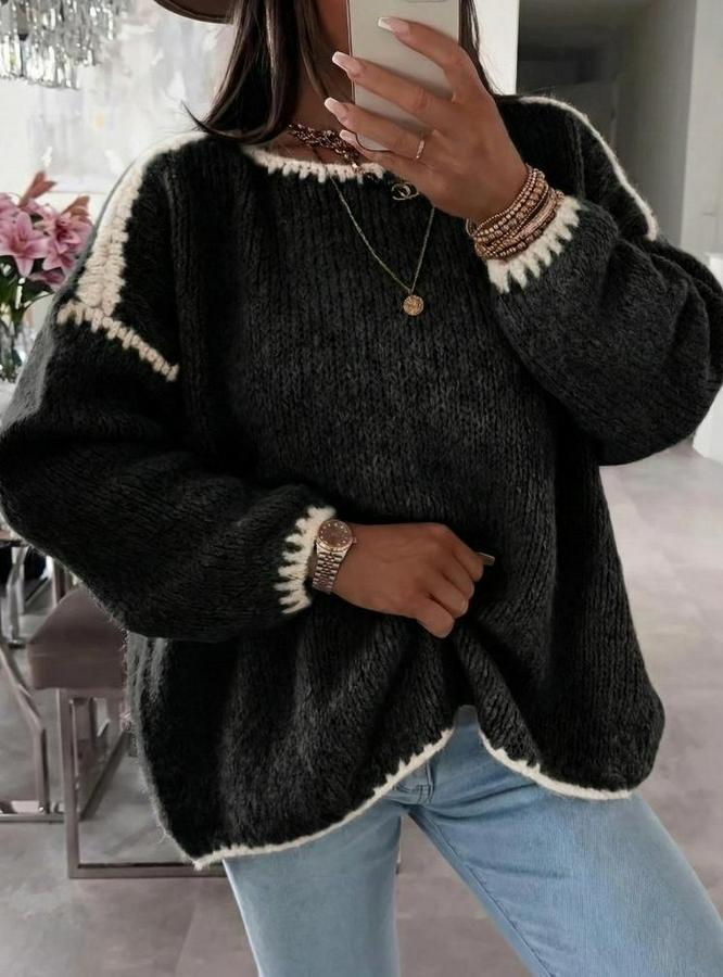 Uzun Kollu Kayık Yaka Triko Bluz