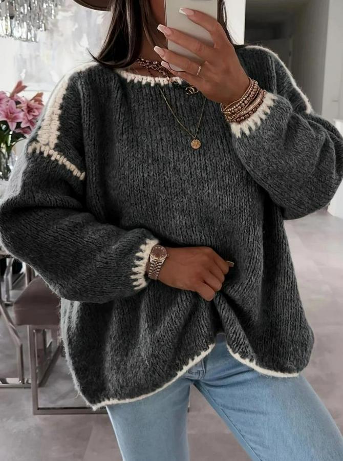 Uzun Kollu Kayık Yaka Triko Bluz