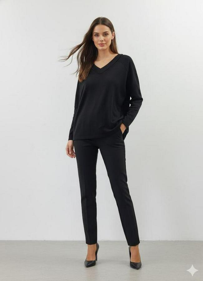 Uzun Kollu V Yaka Bluz