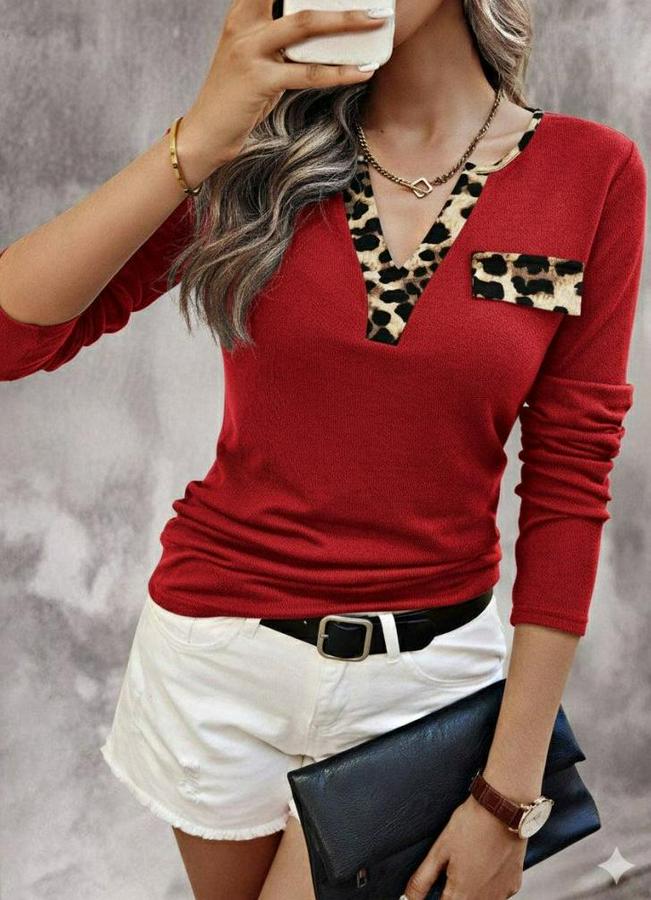 Uzun Kollu V Yakalı Kaşkorse Bluz