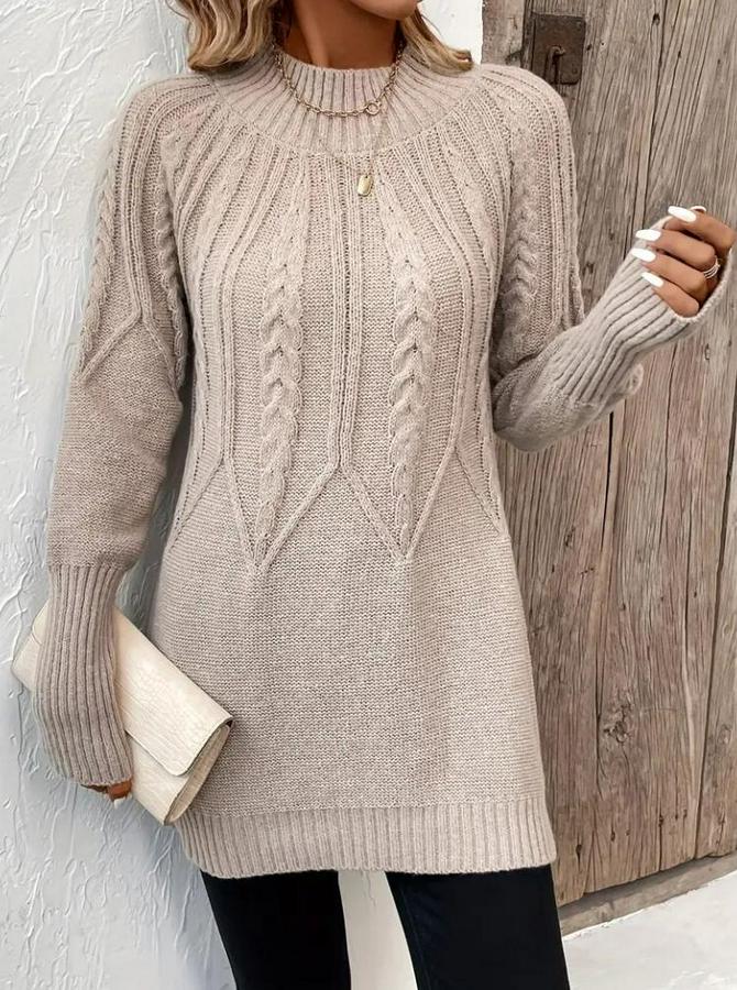 Uzun Kollu Yarı Balıkçı Yaka Triko Bluz