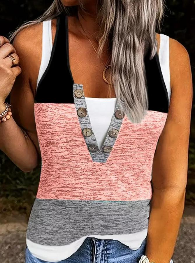 V Yakalı Önden Düğmeli Viskon Bluz