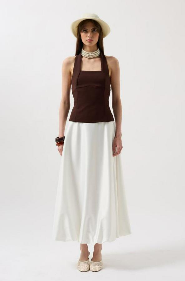 Kalın Askılı Crop Bluz