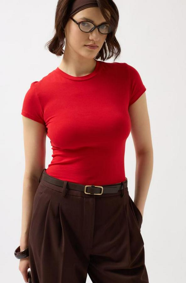 Likralı Basic T-Shirt