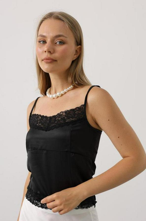 Likralı Saten Bluz