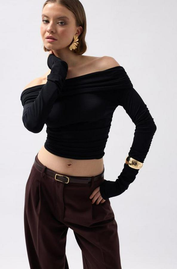 Omuz Dekolte Straplez Bluz