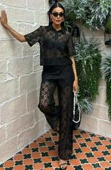 Pantolonu Astarlı Dantel Ikili Takım 10119