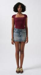 Pencere Detay Mini Dekolte Bluz