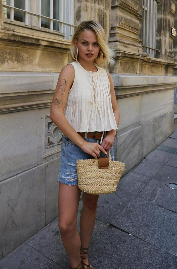 Pileli Bağlamlı Bluz