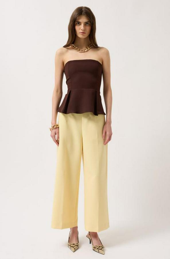 Pileli Straplez Bluz