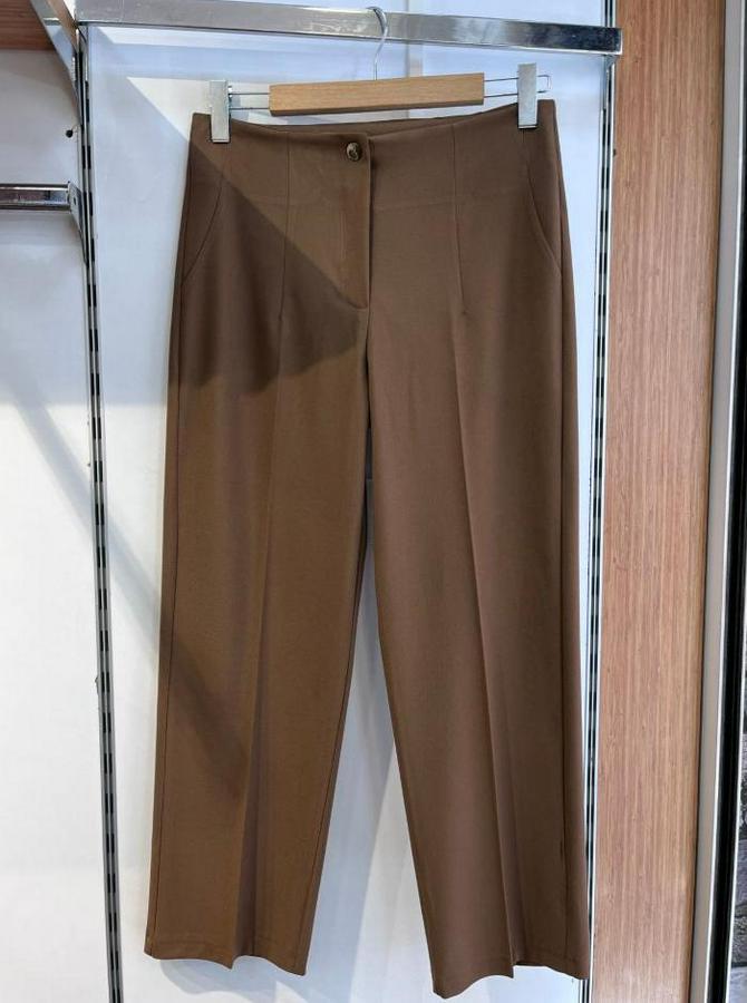 Poly Viscose Yüksek Bel Pervazli Pantolon