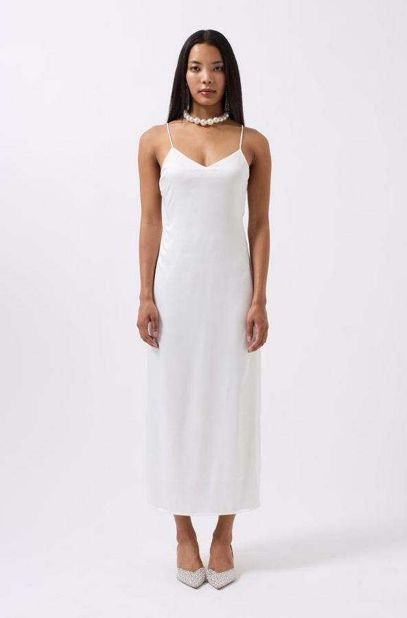 Saten Ince Asklı Elbise