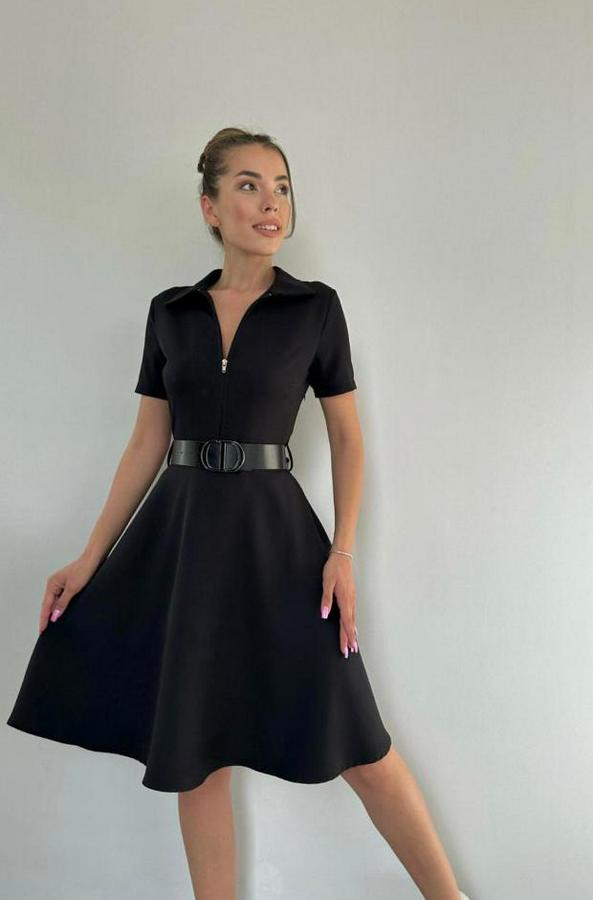 Siyah Kemerli Spor Elbise