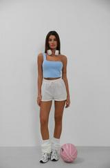 Tek Omuz Crop Bluz