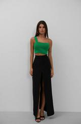 Tek Omuz Crop Bluz