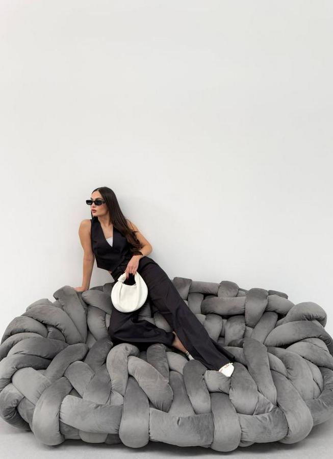 Toskana Keten Kruvaze Yaka Tek Düğmeli̇ Yelek Pantolon Takim