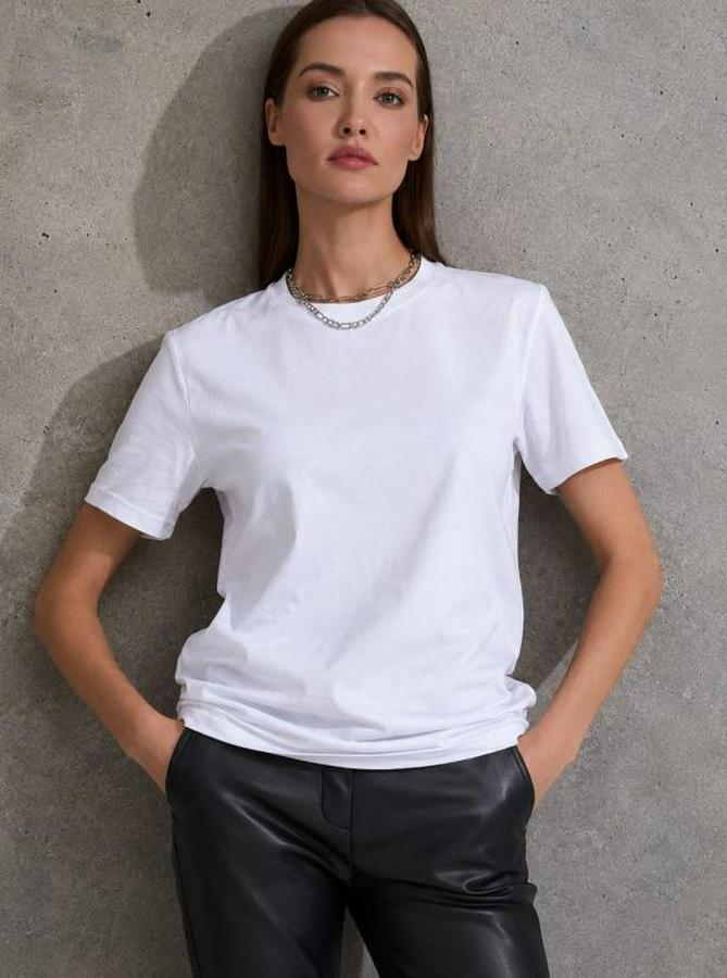 Unisex Kısa Kollu Bisiklet Yaka Basic Viskon Bluz