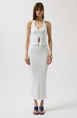 V Detay Dokulu Crop Bluz
