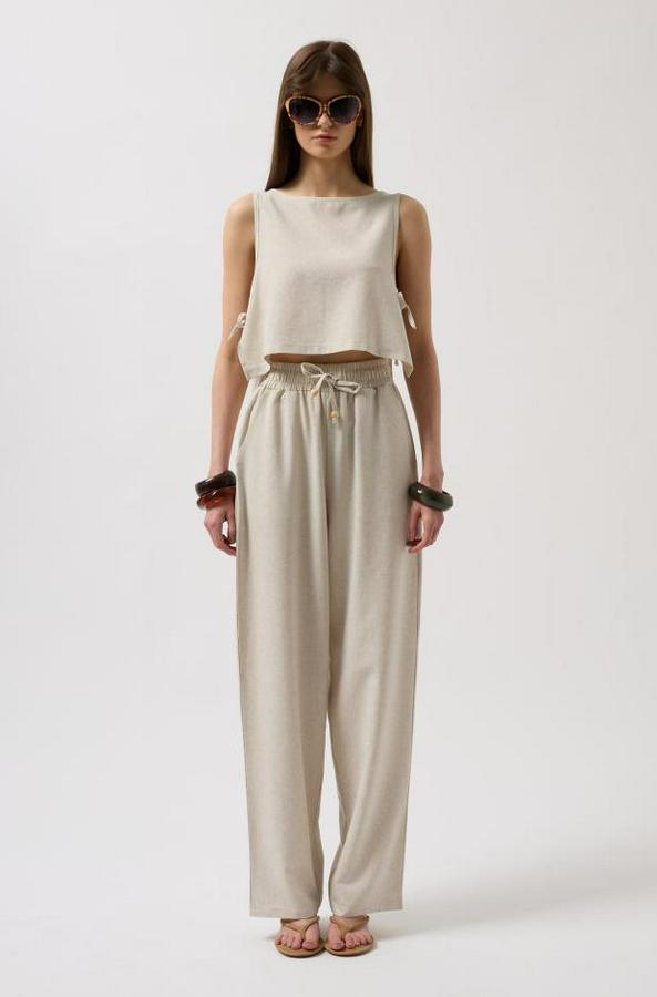 Yandan Bağlamalı Crop Bluz