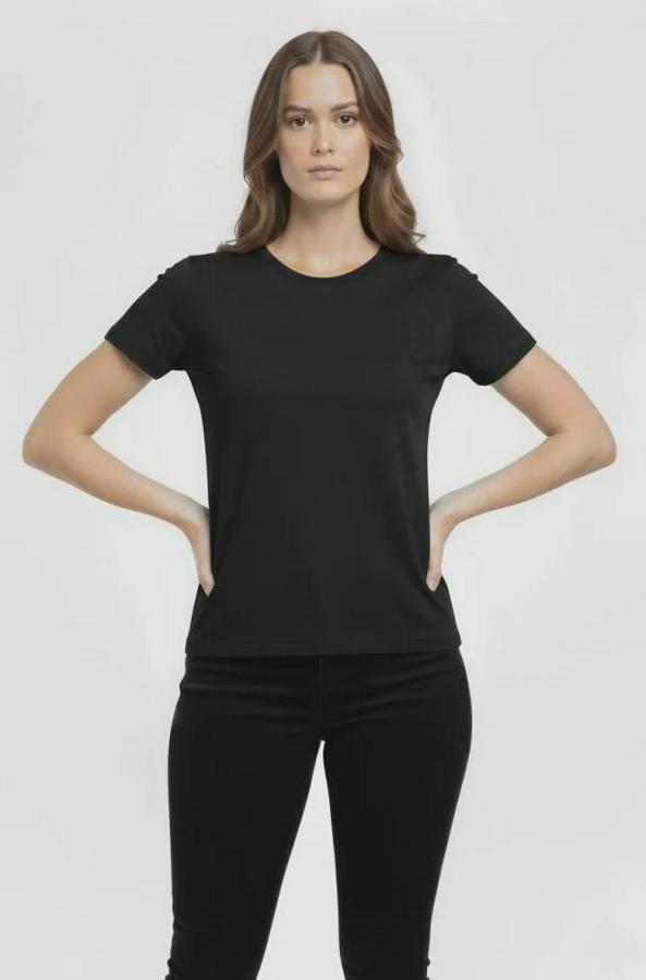 T-Shirt Bisiklet Yaka Slim Fit Likralı Tişört Günlük Basic Body