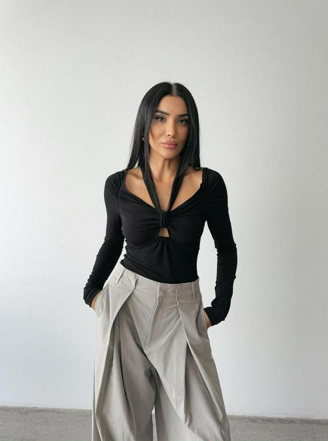 Sandy Bodysuit Önden Bağlama Detayli