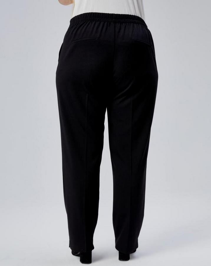 Dekorati̇f Düğmeli̇ Arka Bel Lasti̇kli̇ Büyük Beden Pantolon