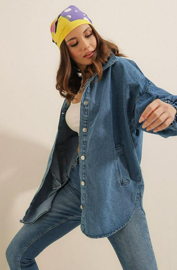 Denim Balon Kollu Kot Ceket