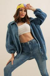 Denim Balon Kollu Kot Ceket