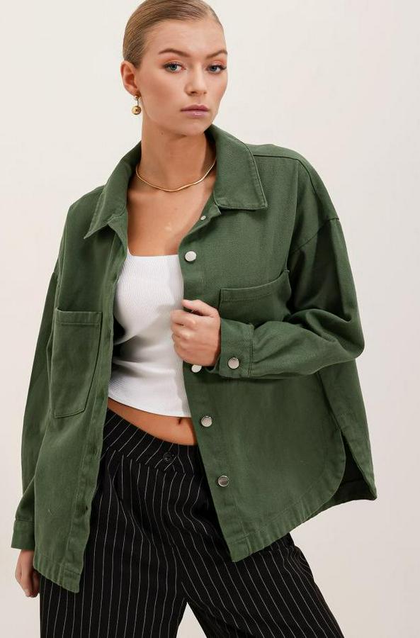 Oversize Gabardin Gömlek Ceket