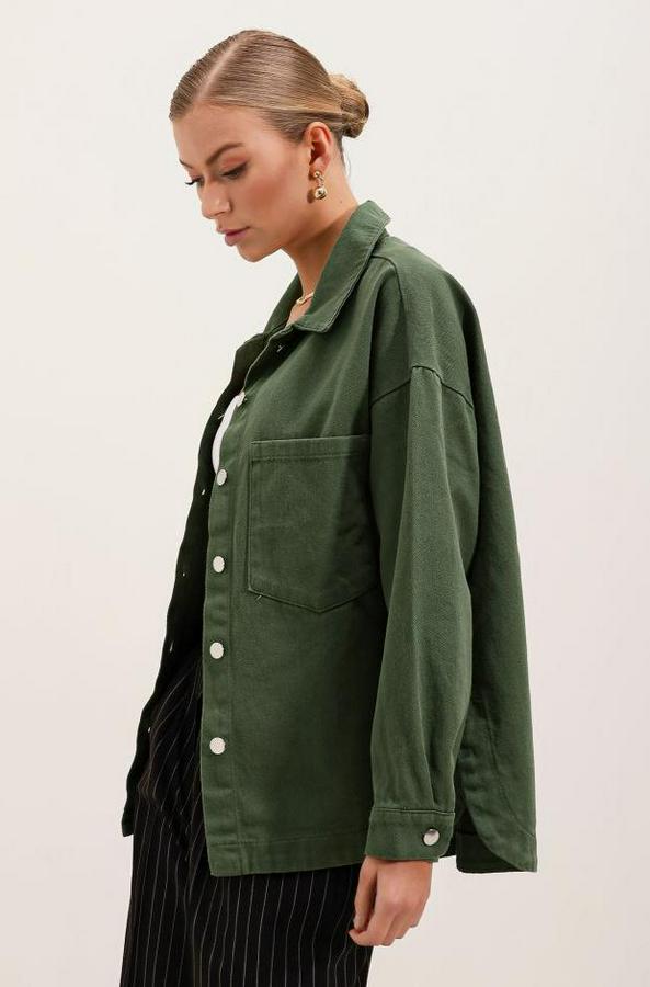 Oversize Gabardin Gömlek Ceket