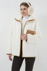 Fermuarlı Oversize Peluş Ceket Mont