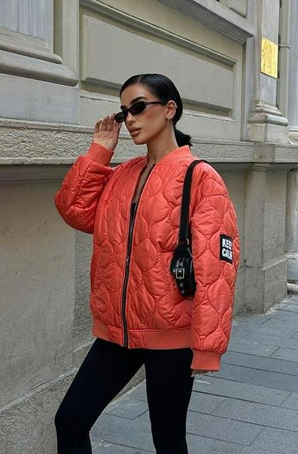 Alisa Oversize Kapitone Bomber Ceket 7058 -08