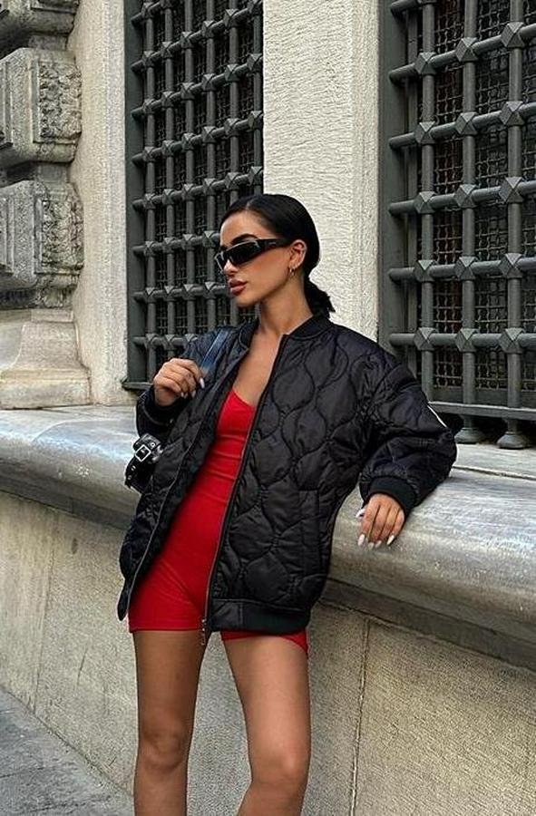 Alisa Oversize Kapitone Bomber Ceket 7058 -08