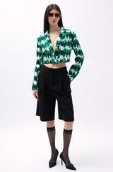 Desenli Crop Ceket