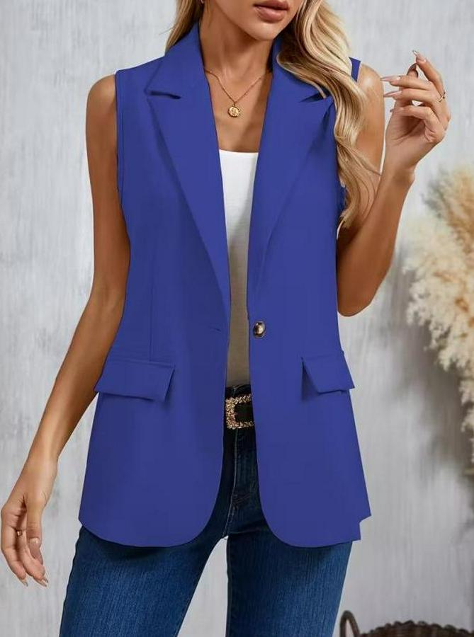 Kolsuz Yakalı Önden Tek Düğmeli Atlas Ceket