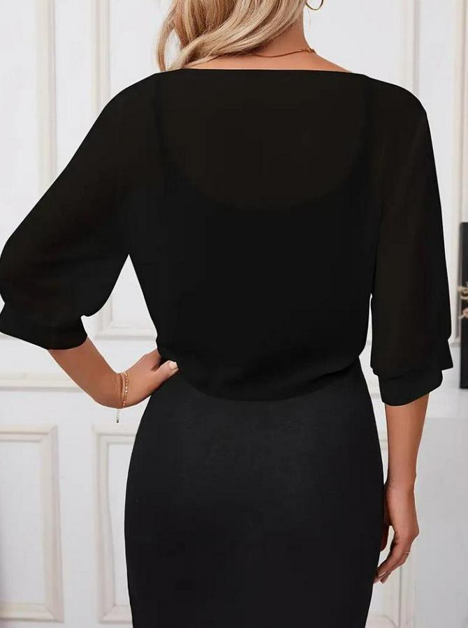 Truvakar Kol Önden Bağlamalı Kısa Şifon Bolero Ceket