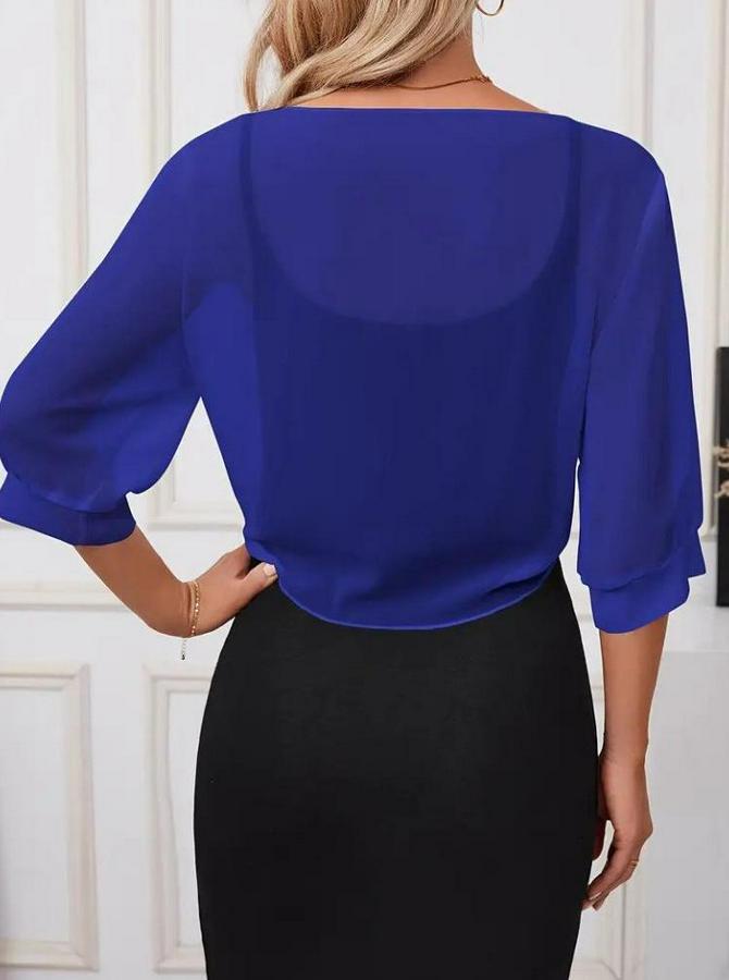 Truvakar Kol Önden Bağlamalı Kısa Şifon Bolero Ceket