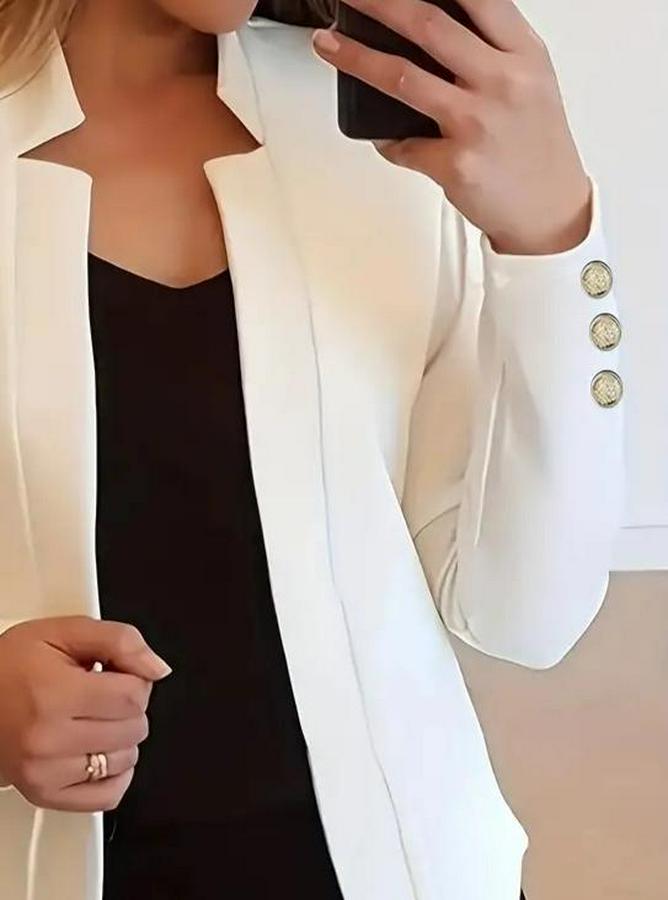 Uzun Kollu Kol Düğme Detay Ithal Krep Ceket