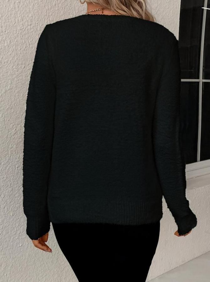 Uzun Kollu Önden Düğmeli Kısa Triko Hırka