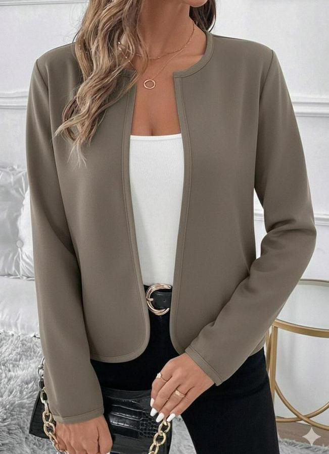 Uzun Kollu Önü Açık Dalgıç Kısa Vizon Ceket