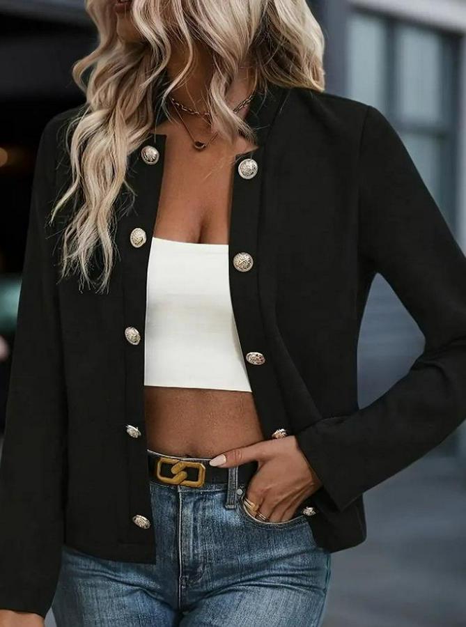 Uzun Kollu Önü Açık Düğmeli Scuba Dalgıç Ceket