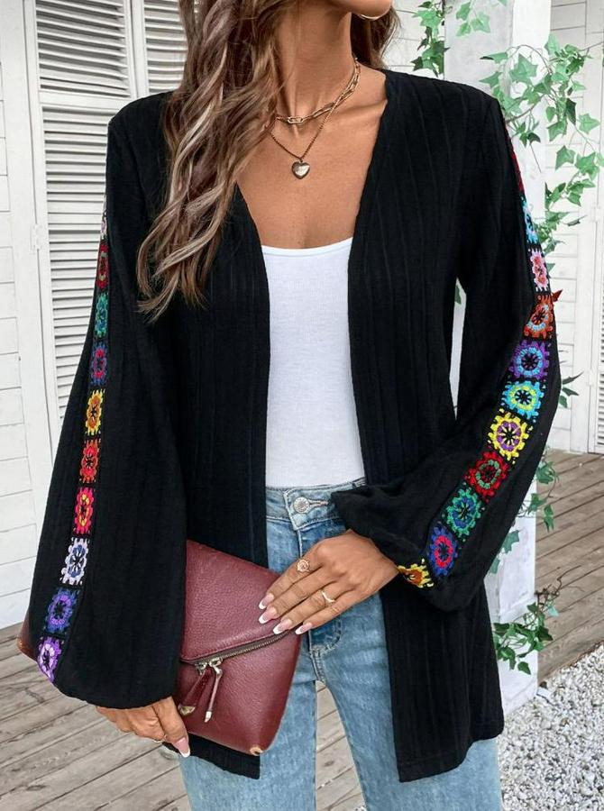 Uzun Kollu Önü Açık Şardonlu Kaşkorse Ceket