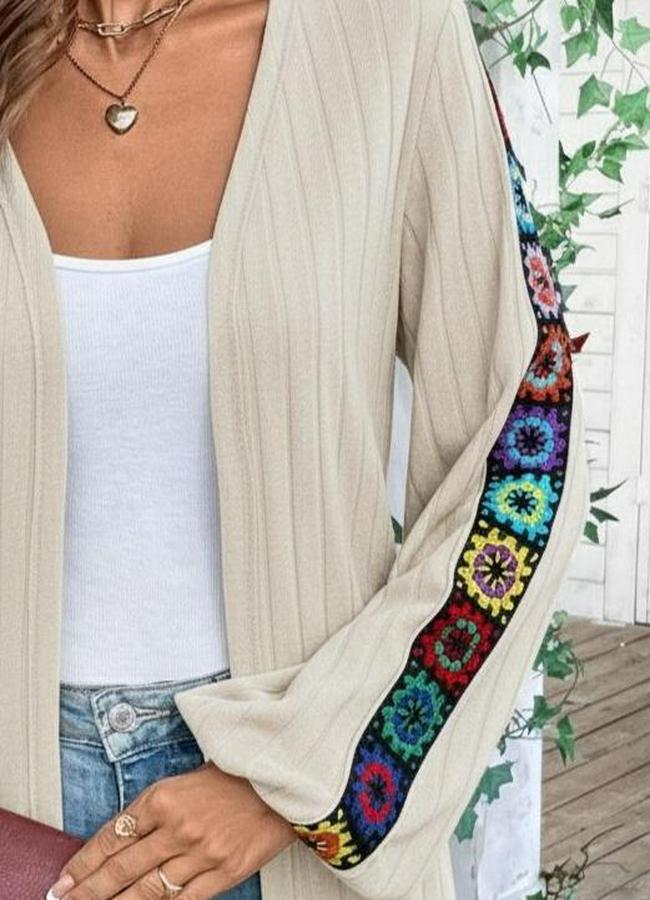 Uzun Kollu Önü Açık Şardonlu Kaşkorse Ceket