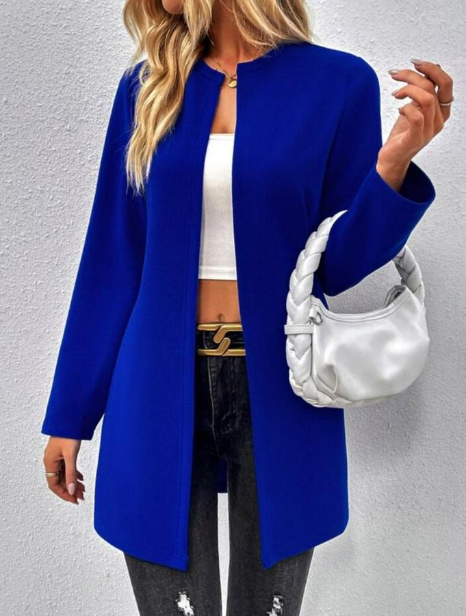 Uzun Kollu Önü Açık Uzun Modal Ceket