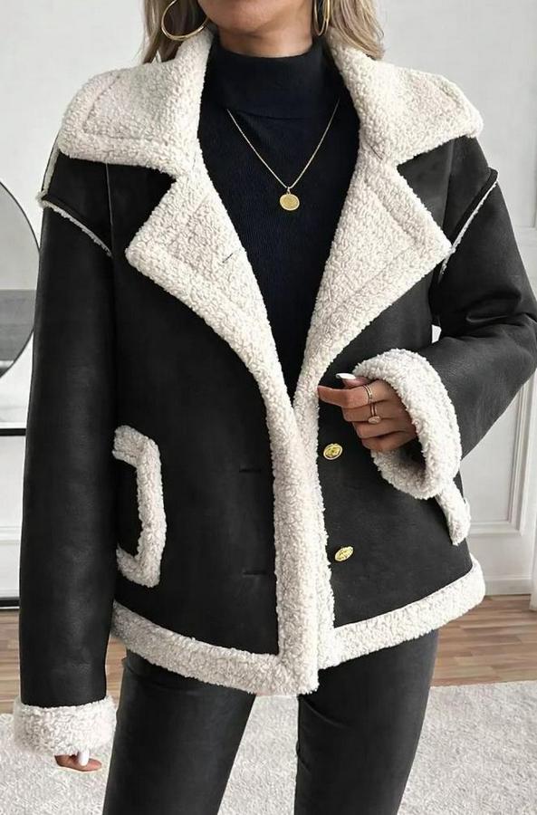 Uzun Kollu Yakalı Önden Düğmeli Cep Detaylı Süet Ceket