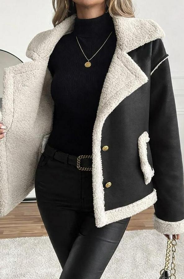 Uzun Kollu Yakalı Önden Düğmeli Cep Detaylı Süet Ceket