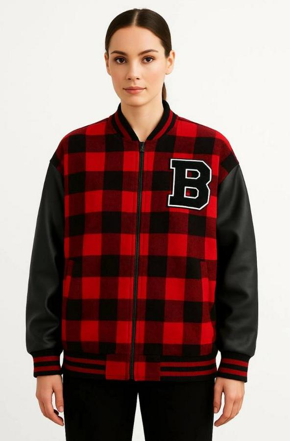 Kolları Suni Deri Içi Astarlı Oduncu Kolej Içi Ceket