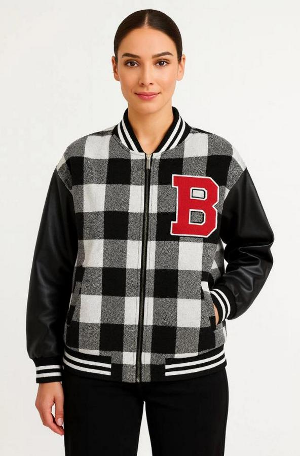 Kolları Suni Deri Içi Astarlı Oduncu Kolej Içi Ceket